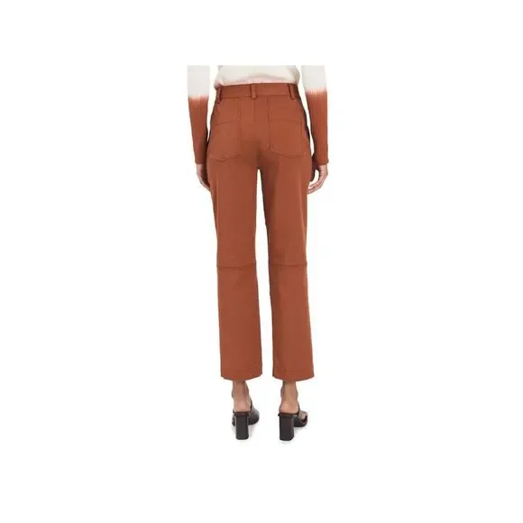 DEREK LAM 10 CROSBY Womens Orange Zippered Wear To Work Straight leg Pants 4